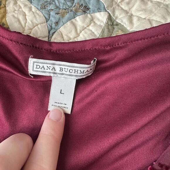 Dana Buchman burgundy velvet paisley tank top Size L whimsigoth practical magic - Picture 4 of 5